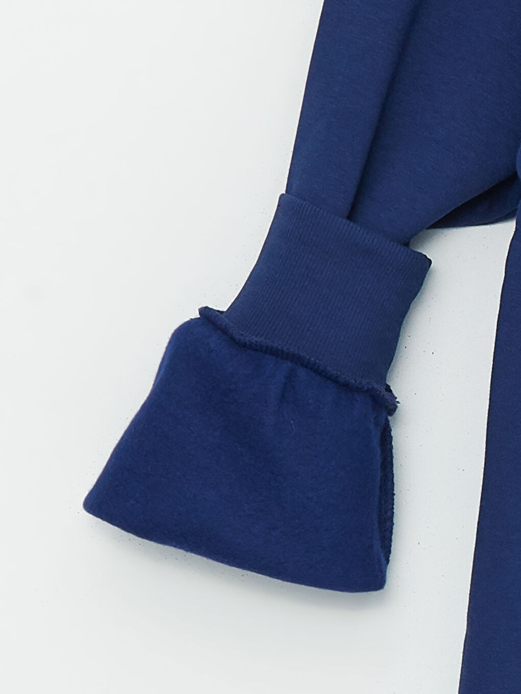 Lacivert Bisiklet Yaka Baskılı Oversize Kadın Kalın Sweatshirt-7