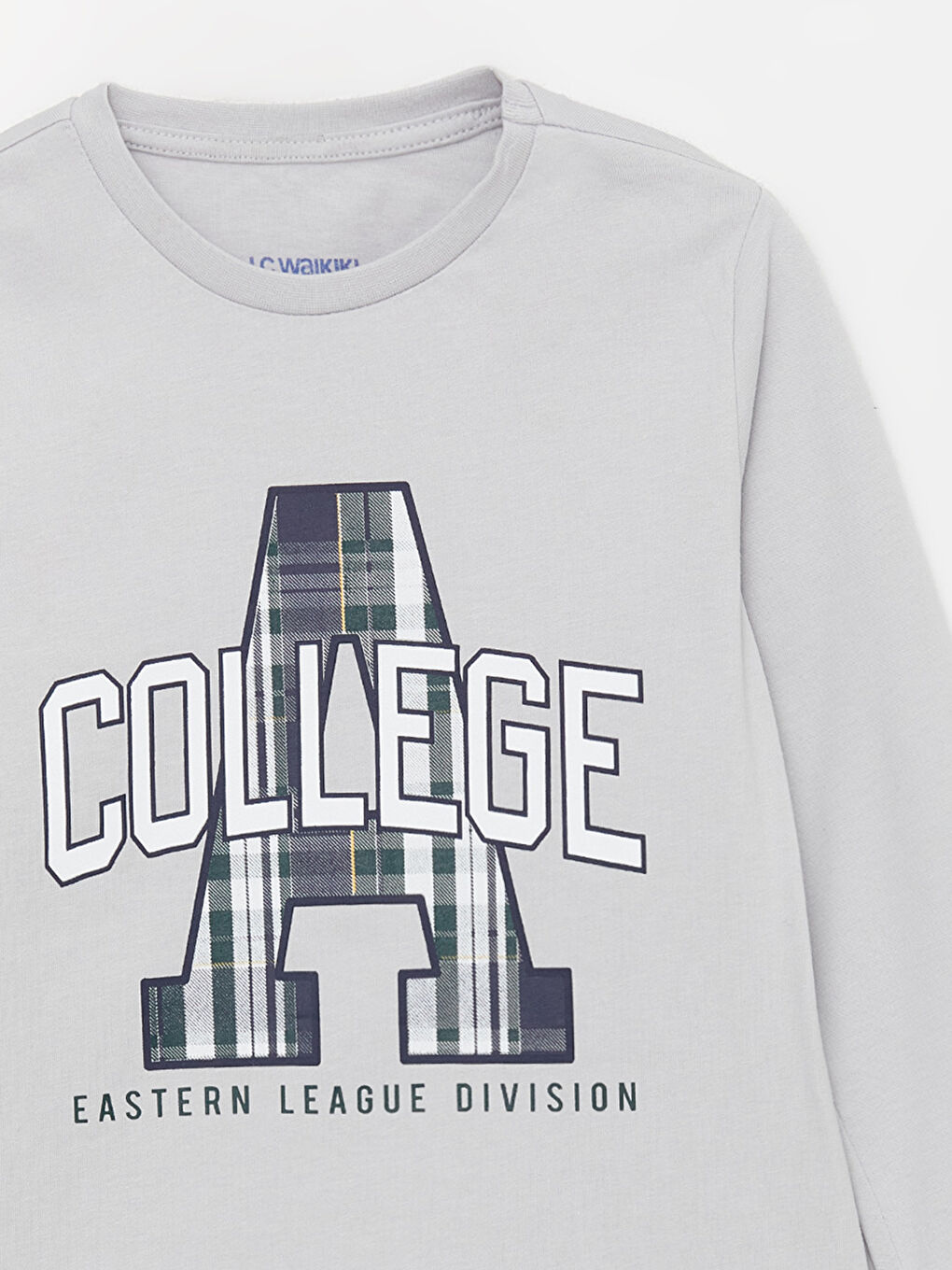 Gri Bisiklet Yaka Baskılı Uzun Kollu Erkek Çocuk Pijama Takımı-5