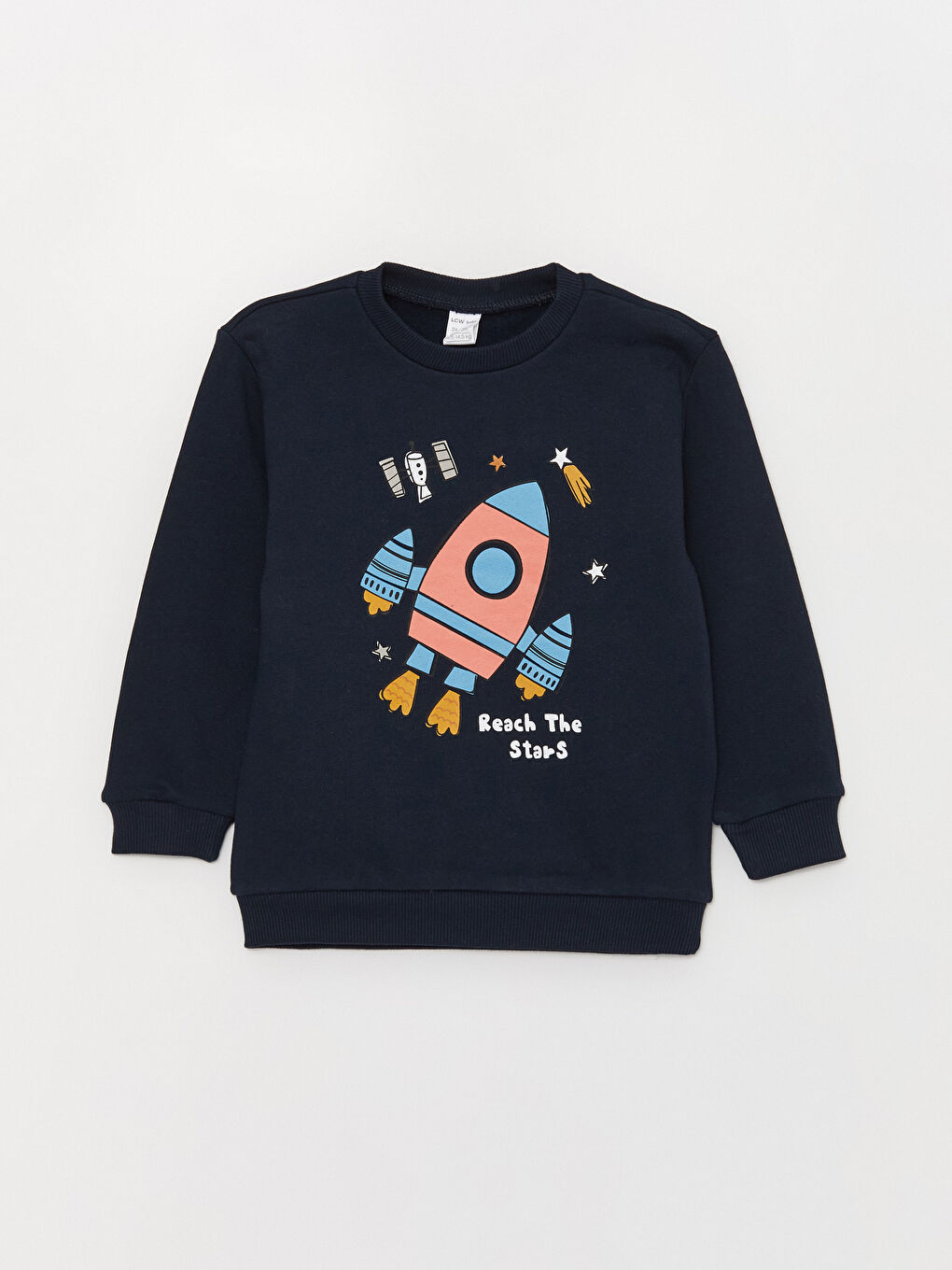 LCW baby Lacivert Bisiklet Yaka Uzun Kollu Erkek Bebek Sweatshirt 2'li - 1