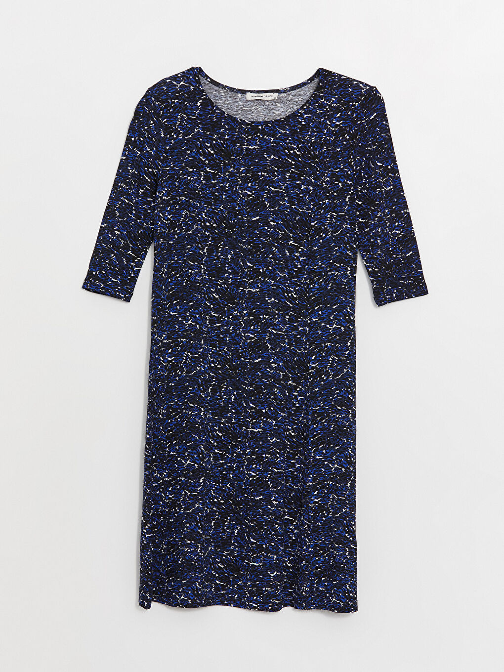 LCW Grace Crew Neck Patterned A Form Women's Dress -W3CE63Z8-LSJ