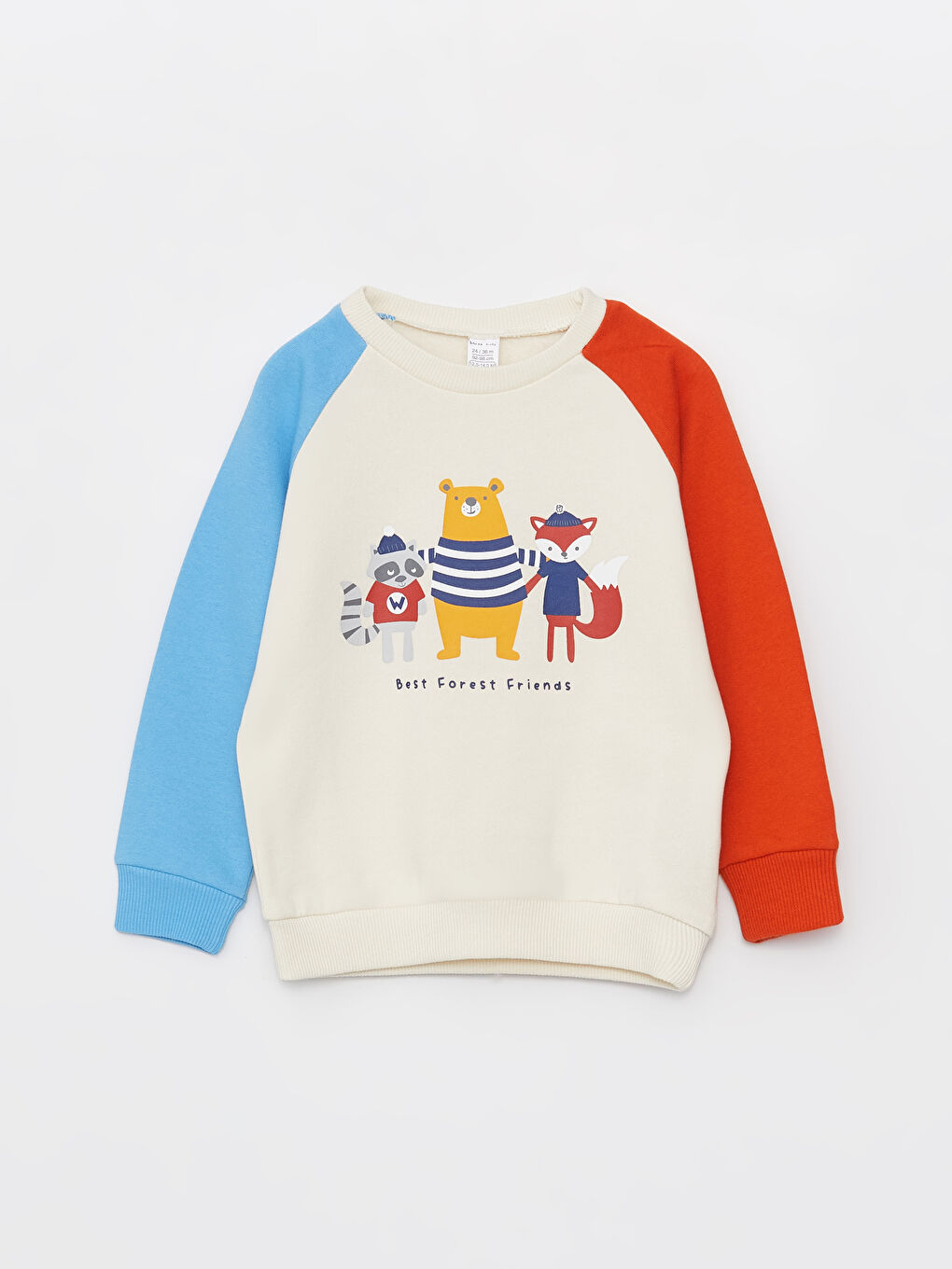 LCW baby Bej Bisiklet Yaka Uzun Kollu Baskılı Erkek Bebek Sweatshirt 2'li - 1