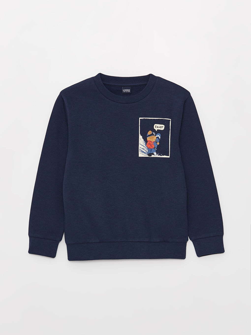 Crew Neck Bear Teddy Printed Long Sleeve Boys' Sweatshirt and Sweatpants-1