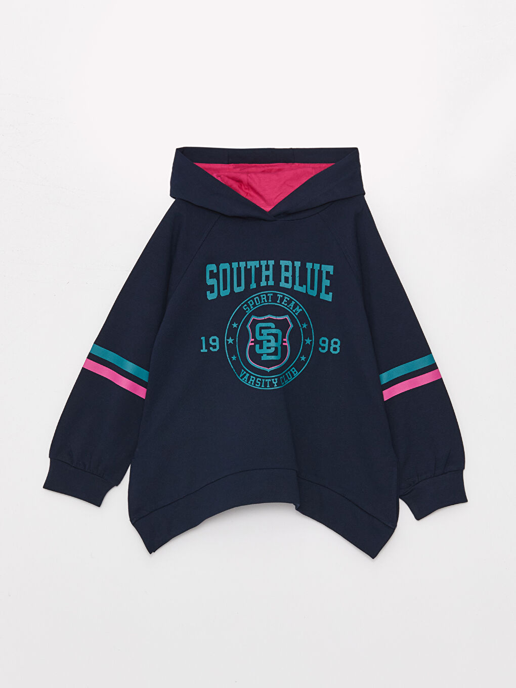 SOUTHBLUE Yeni Lacivert Baskılı Uzun Kollu Kız Çocuk Hoodie