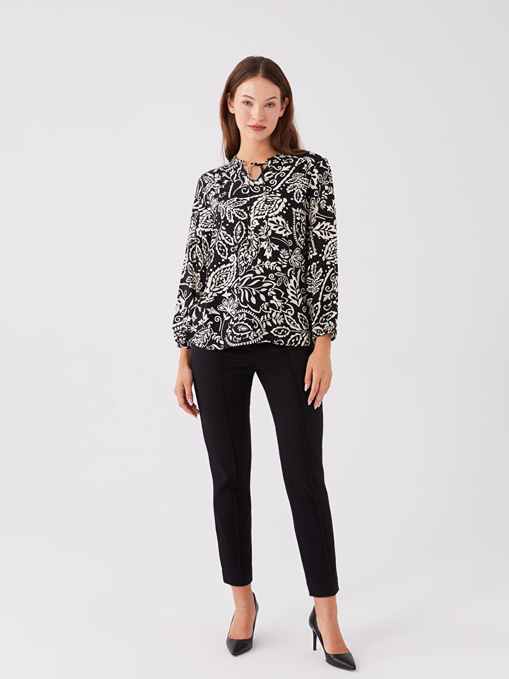 Women's Slim Fit Plain Trousers -W3CF66Z8-CVL