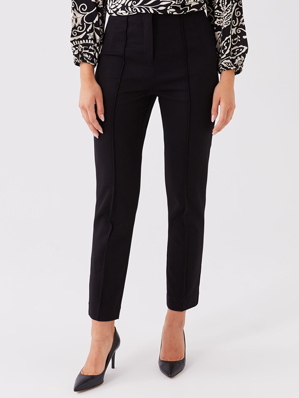 Women's Slim Fit Plain Trousers -W3CF66Z8-CVL