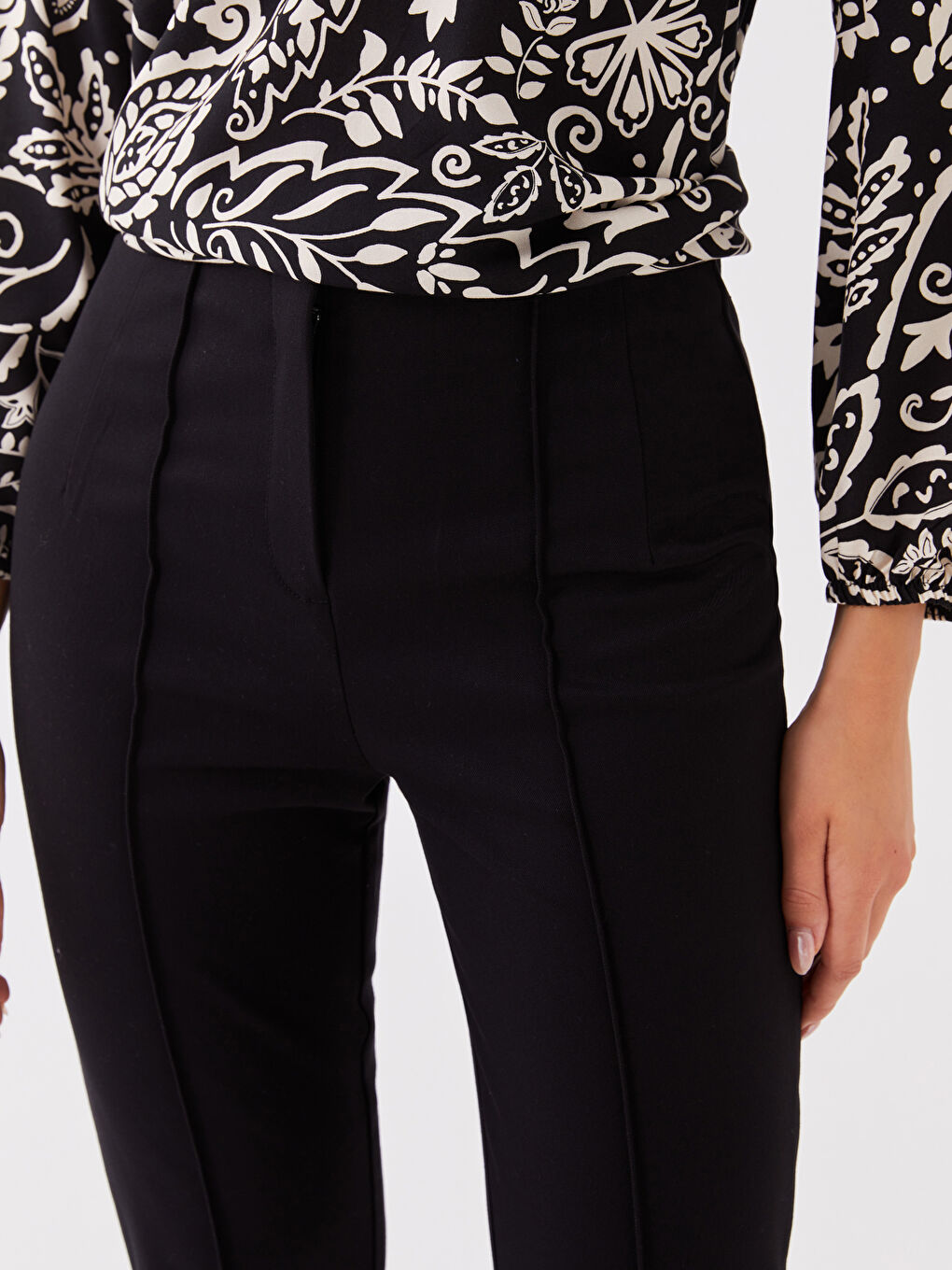 Women's Slim Fit Plain Trousers -W3CF66Z8-CVL