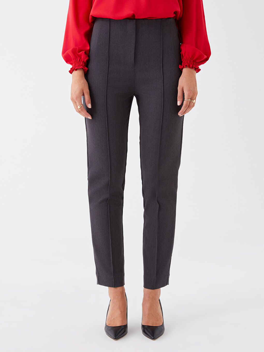 بنطلون سادة بقصة رفيعة للسيدات-6