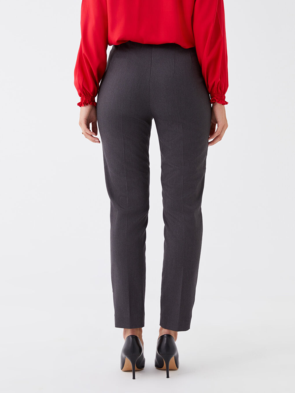 بنطلون سادة بقصة رفيعة للسيدات-8