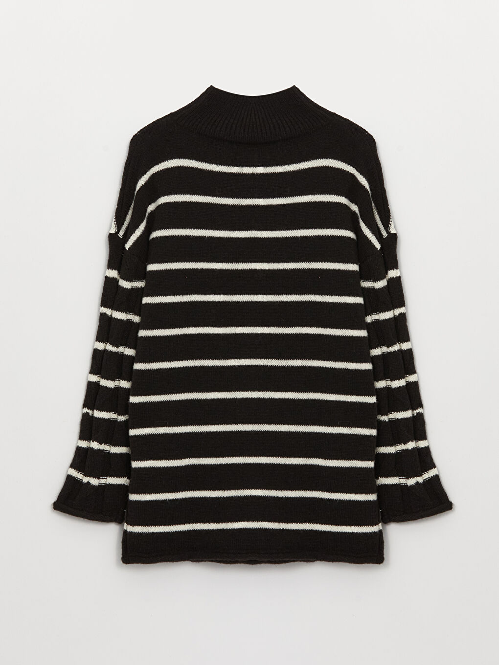 LCW Modest Half Turtleneck Striped Long Sleeve Women's Knitwear Sweater -W3CF67Z8-LEG
