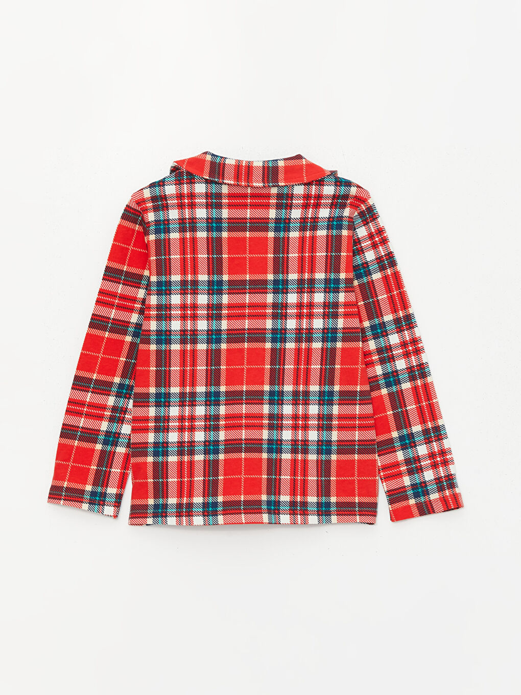 Shirt Collar Plaid Long Sleeve Girls' Pyjama Set-2