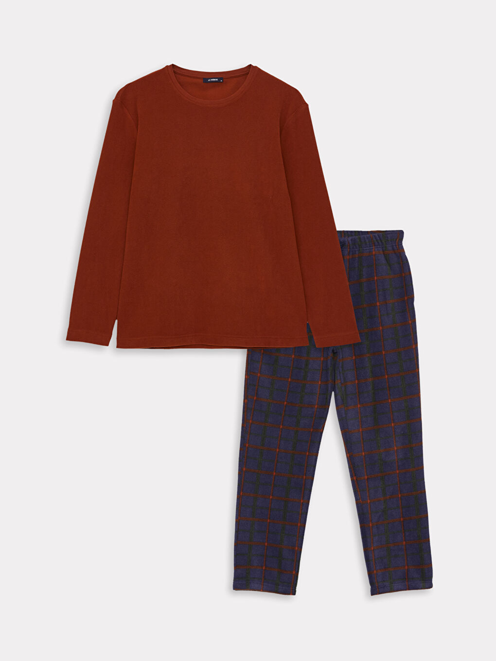 LC WAIKIKI Standart Kalıp Ekose Polar Erkek Pijama Takımı -W3CG02Z8-LSJ