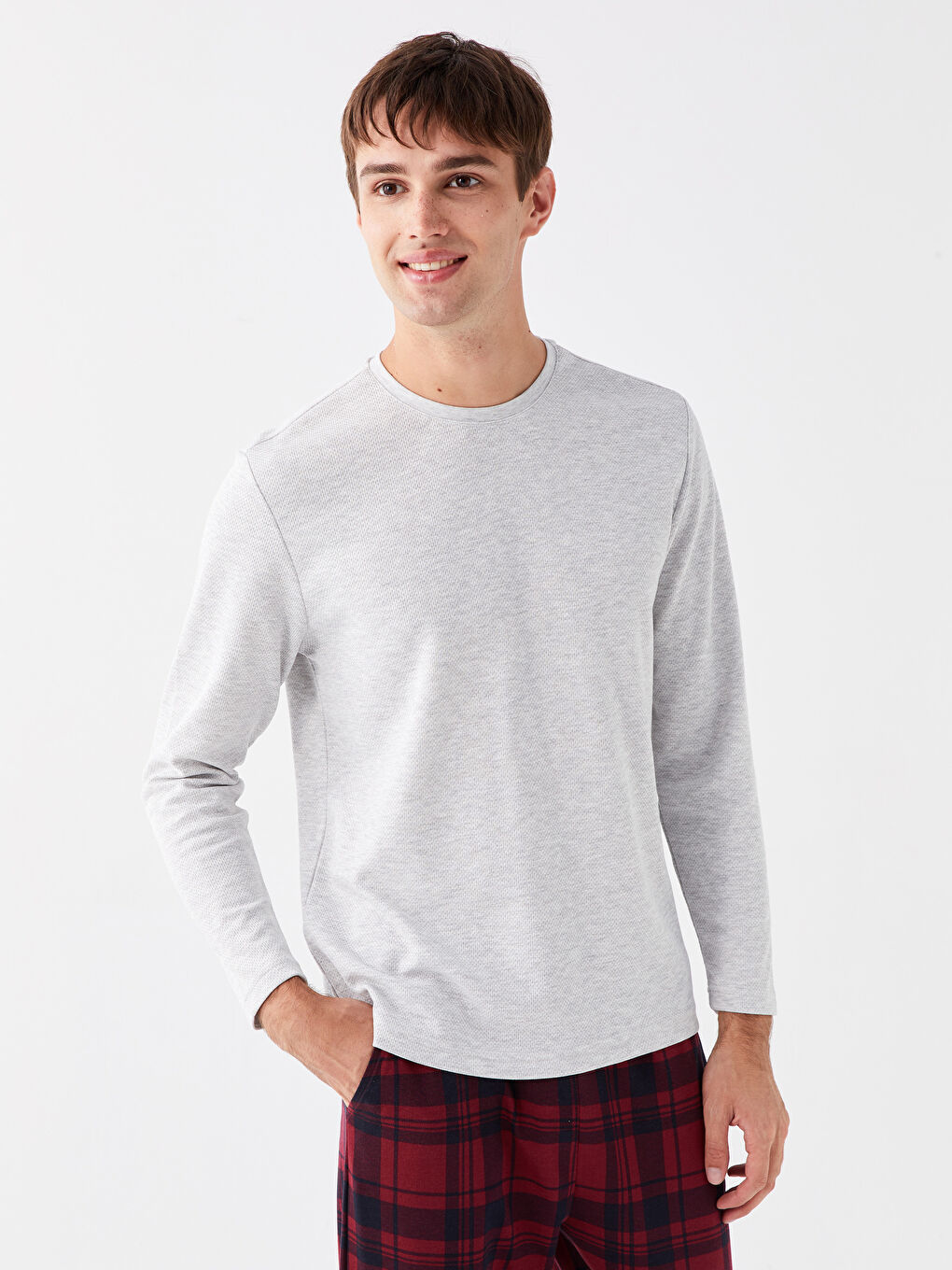 Regular Fit Plaid Men's Pyjama Set-1
