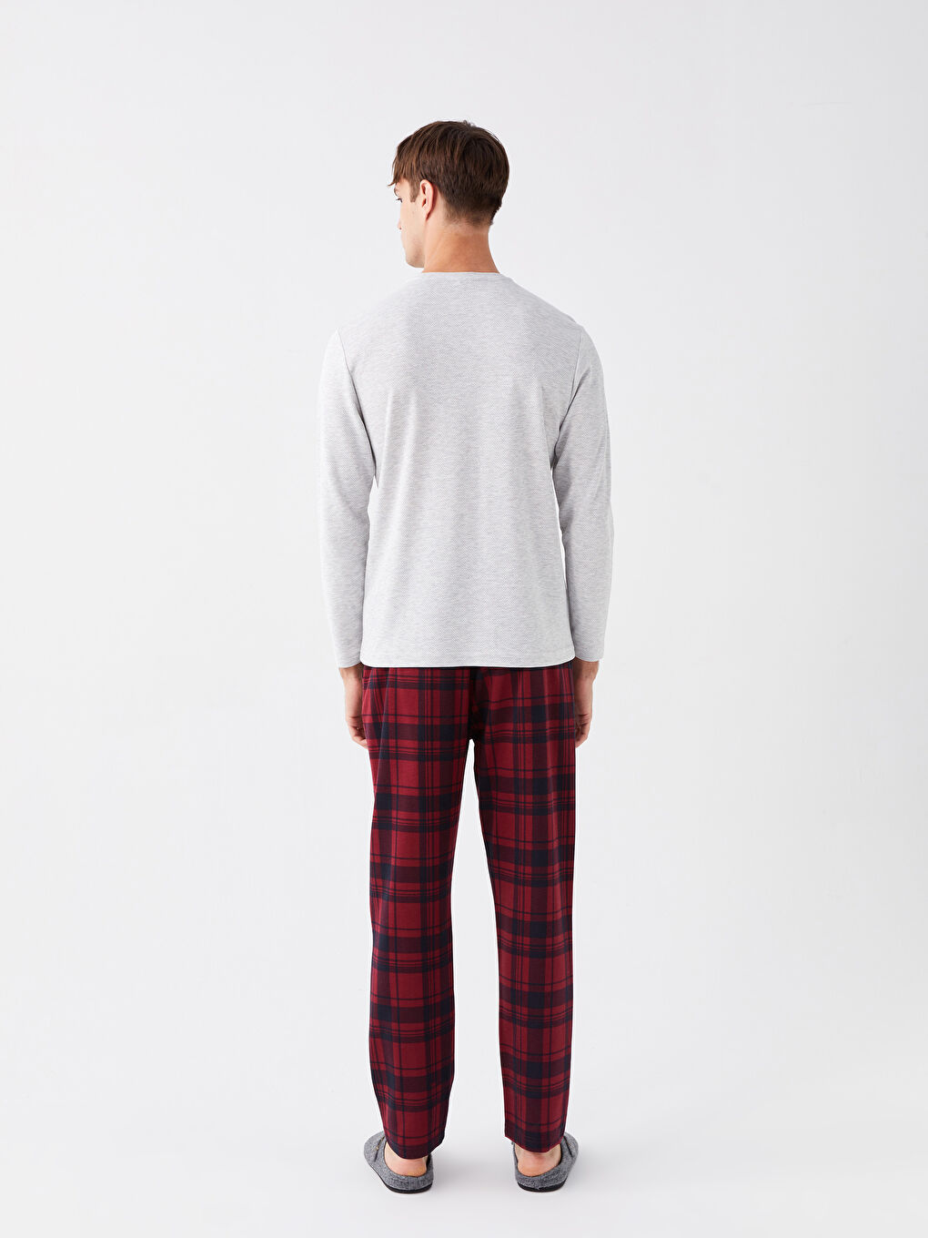 Regular Fit Plaid Men's Pyjama Set-4