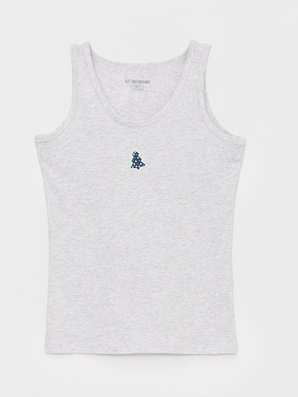 Gri Bisiklet Yaka Baskılı Erkek Çocuk Atlet 2'li-2