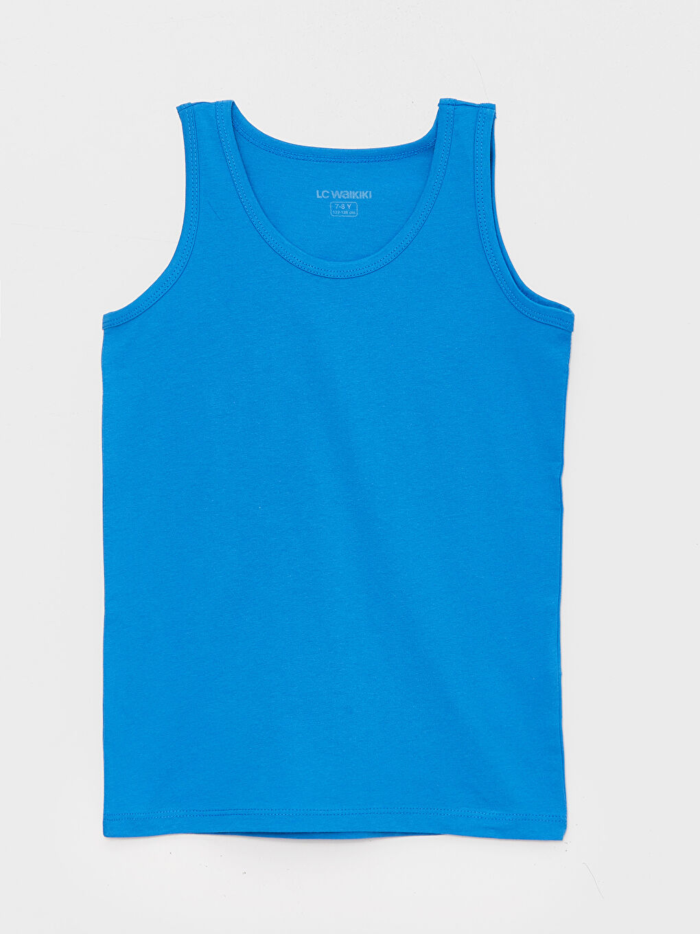 Beyaz Bisiklet Yaka Baskılı Erkek Çocuk Atlet 2'li-2