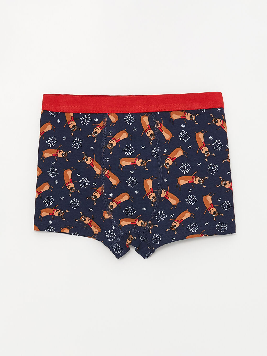 Set Atlet și Boxeri pentru Băieți cu Tematică de Crăciun și Guler Rotund-4