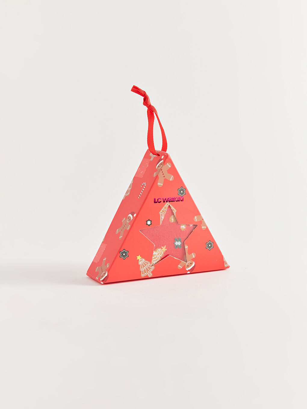 Bordo Yılbaşı Temalı Kadın Soket Çorap