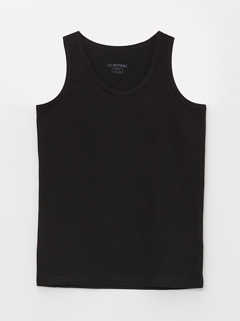 Siyah Bisiklet Yaka Basic Erkek Çocuk Atlet 5'li-1