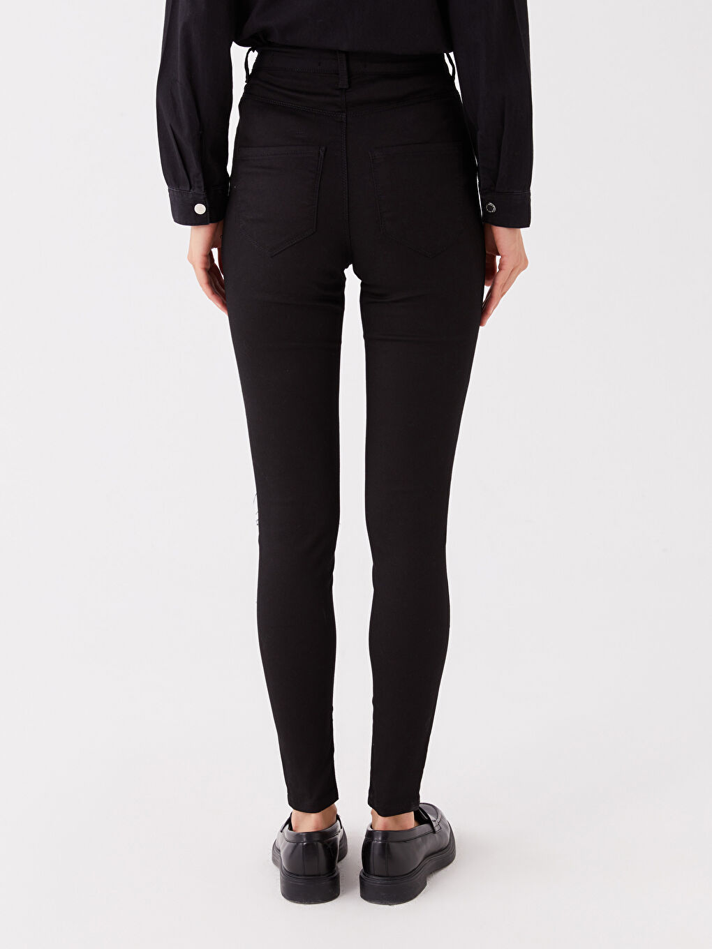 Siyah Yüksek Bel Jüpiter Süper Skinny Fit Kadın Jean Pantolon-3