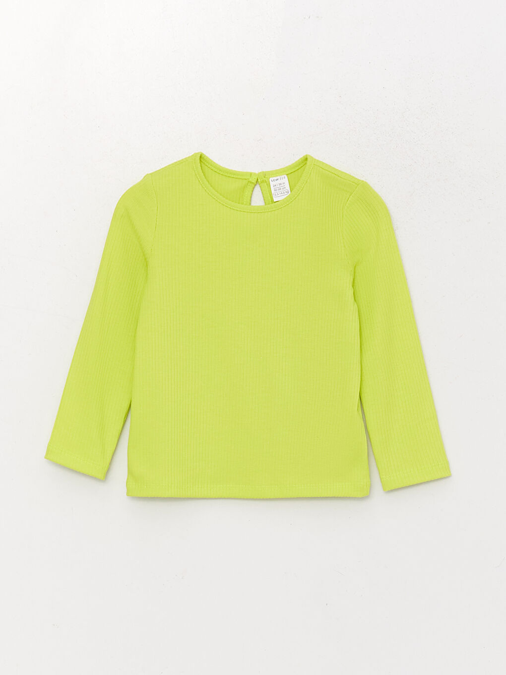 Yeşil Bisiklet Yaka Uzun Kollu Basic Kız Bebek Pijama Takımı-1