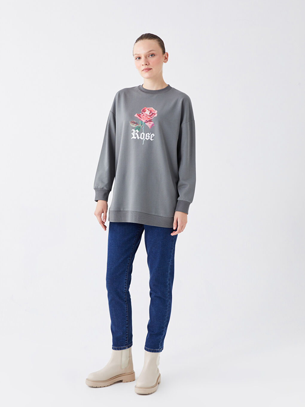 جينز موم فيت للسيدات-1