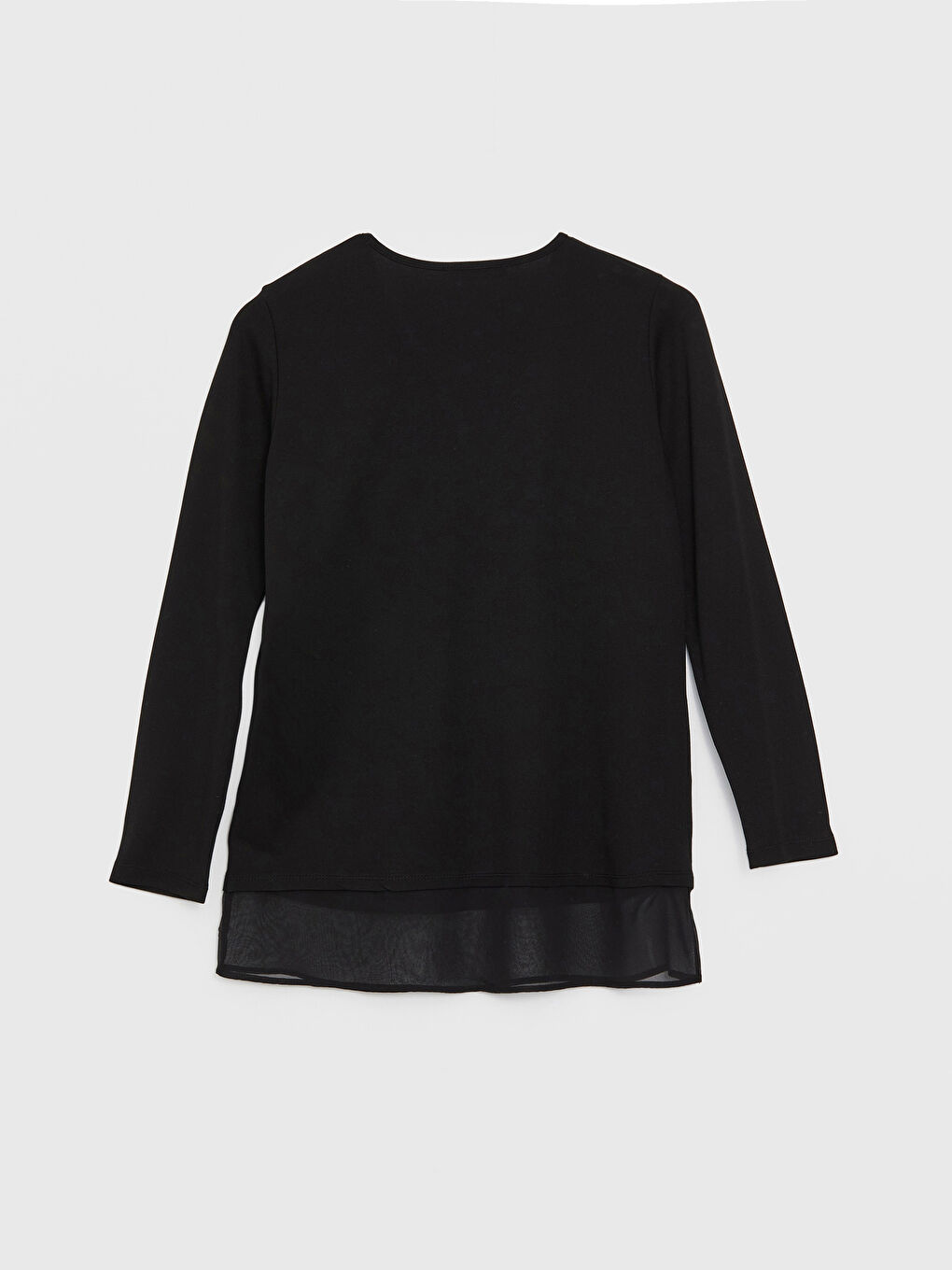 Siyah V Yaka Taşlı Uzun Kollu Kadın Bluz-6