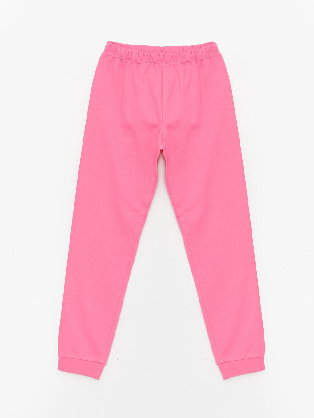 LCW Kids Pembe Bisiklet Yaka Baskılı Uzun Kollu Kız Çocuk Pijama Takımı - 3