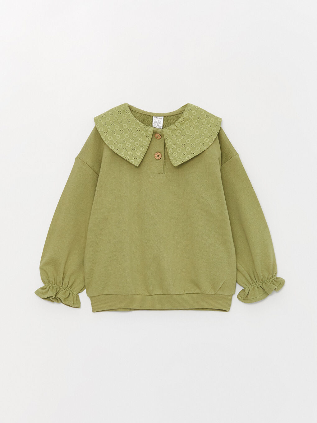 Sweat-shirt à Col Claudine et Manches Longues pour Bébés Filles