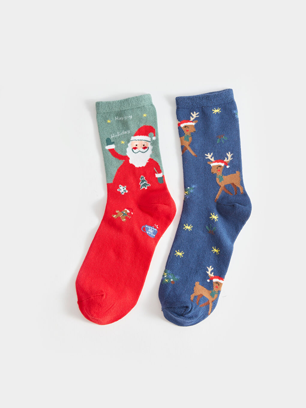 LCW DREAM Christmas Themed Women's Ankle Socks 2 Pack -W3CI10Z8-J0S