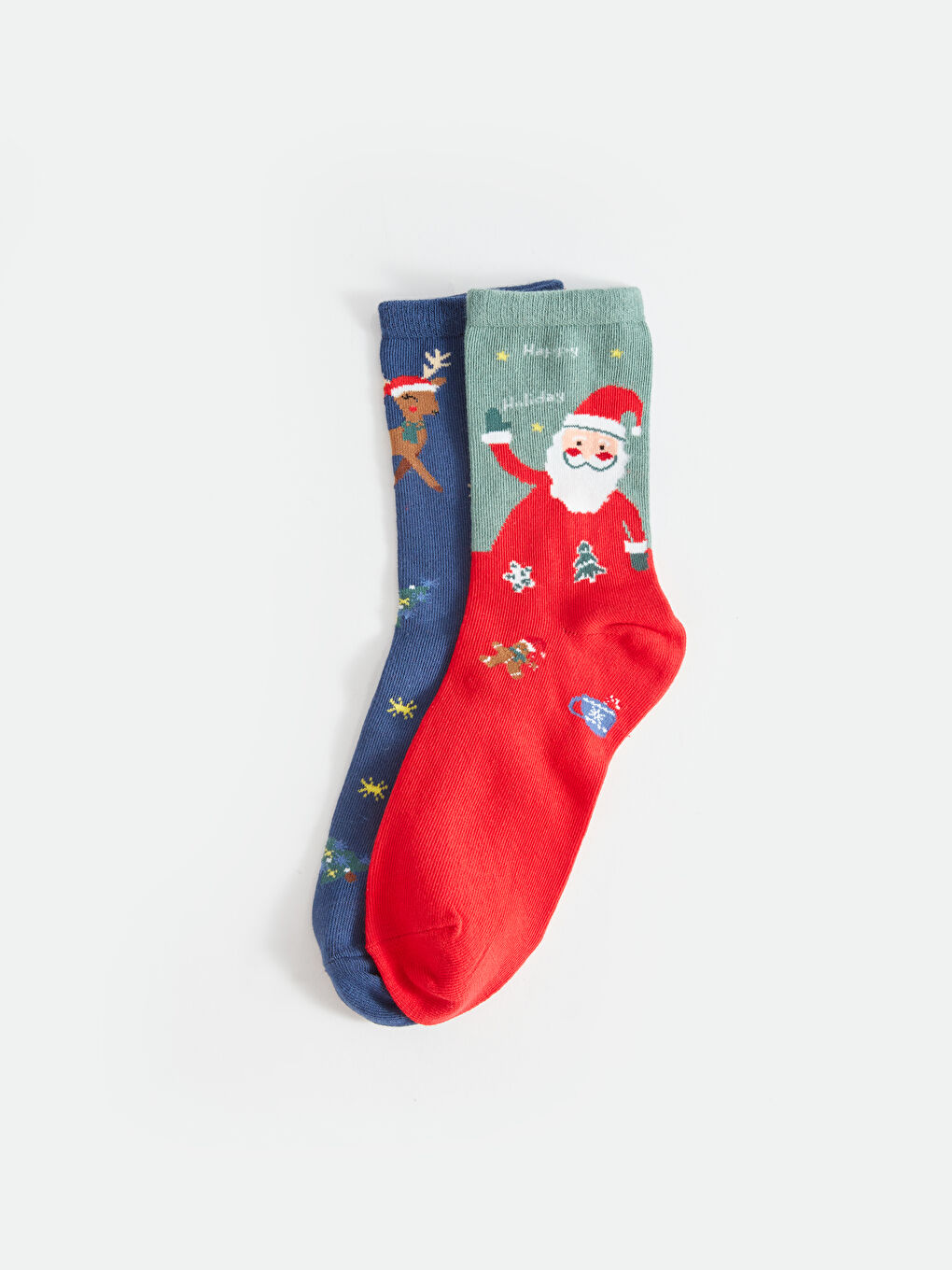 LCW DREAM Christmas Themed Women's Ankle Socks 2 Pack -W3CI10Z8-J0S