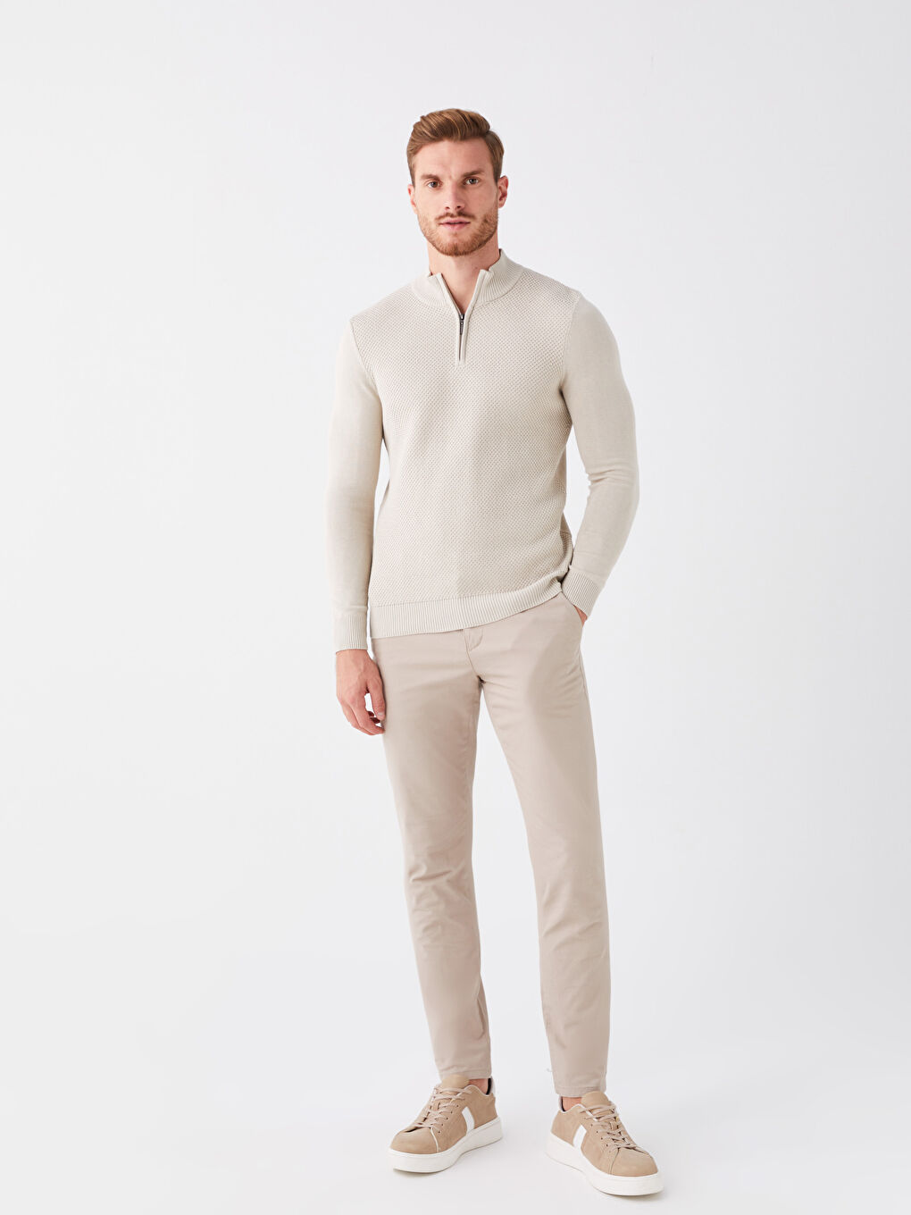 LCWAIKIKI Classic Funnel Neck Long Sleeve Men's Knitwear Sweater -W3CI37Z8-L8T