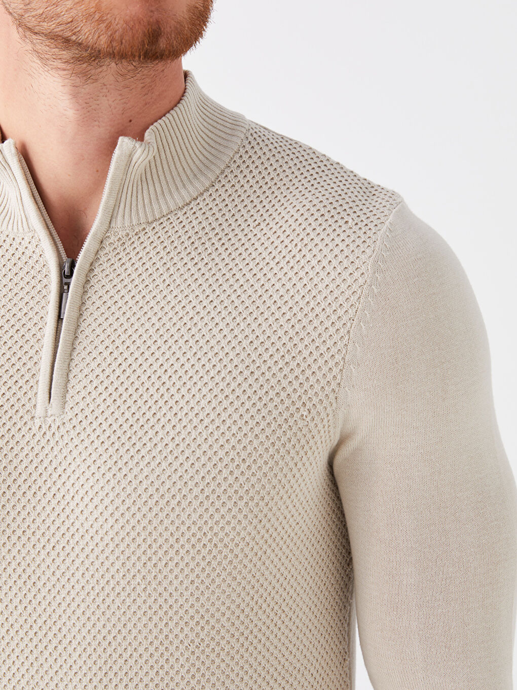 LCWAIKIKI Classic Funnel Neck Long Sleeve Men's Knitwear Sweater -W3CI37Z8-L8T