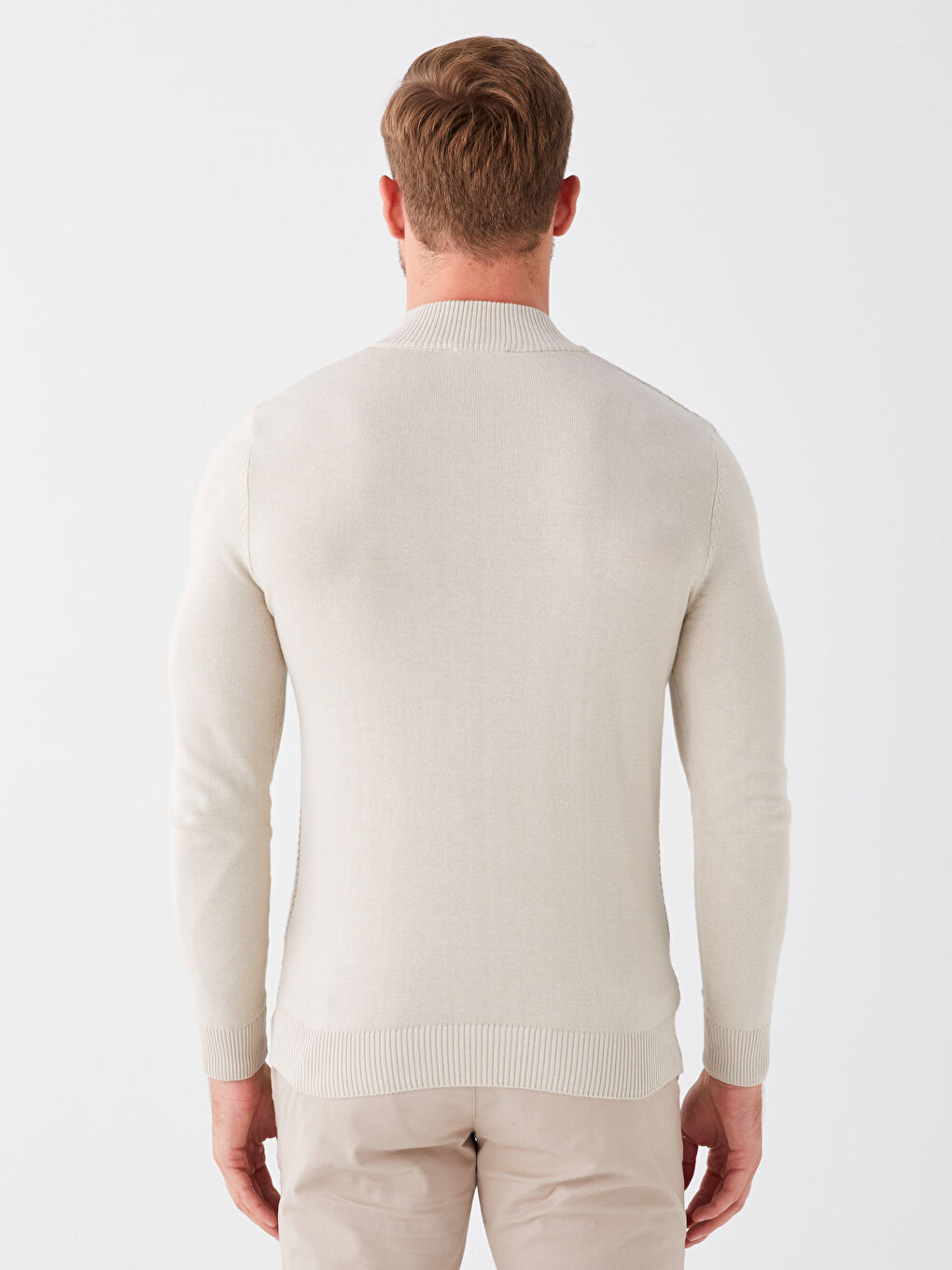 LCWAIKIKI Classic Funnel Neck Long Sleeve Men's Knitwear Sweater -W3CI37Z8-L8T
