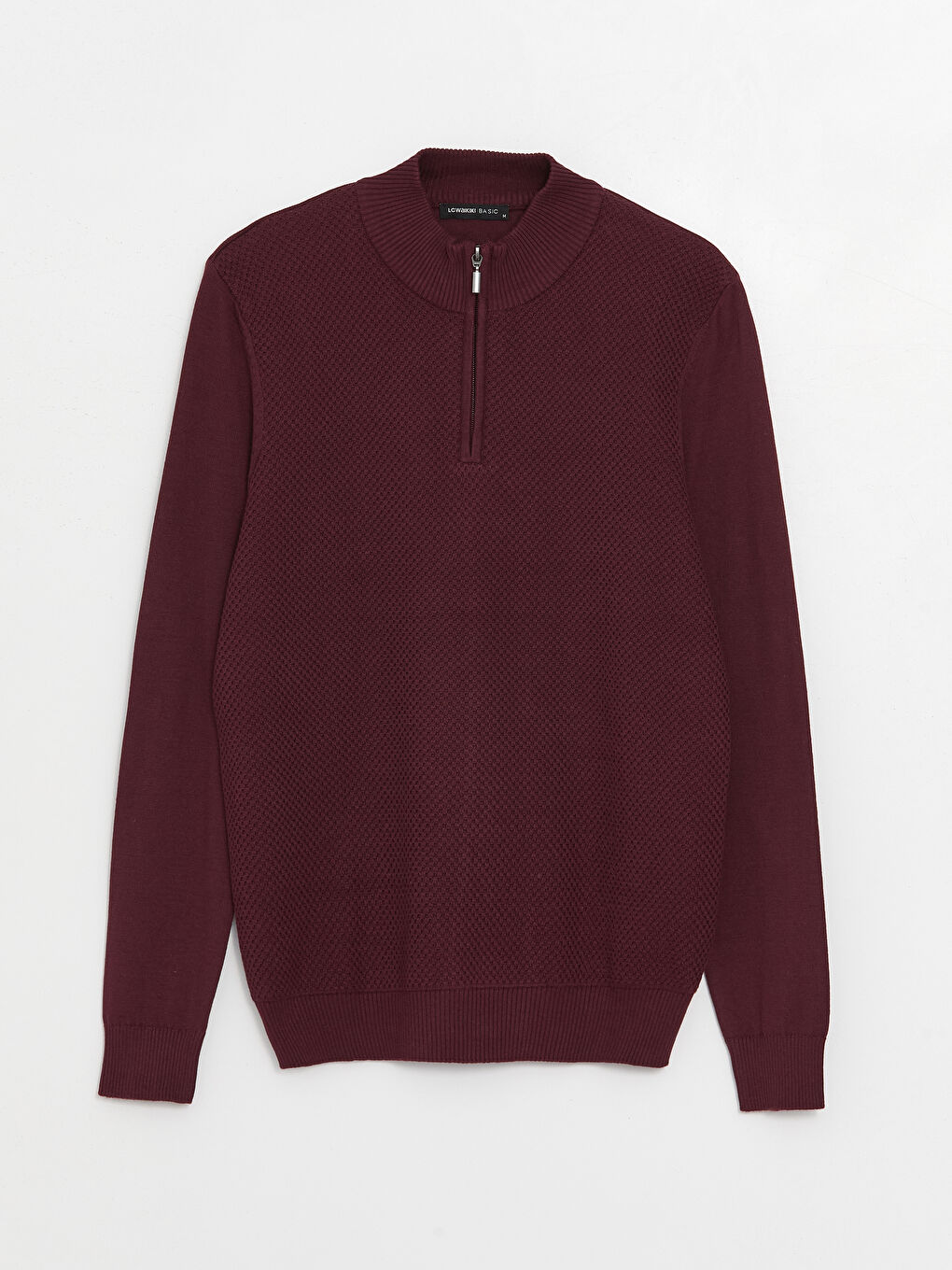 Funnel Neck Long Sleeve Men's Knitwear Sweater-5