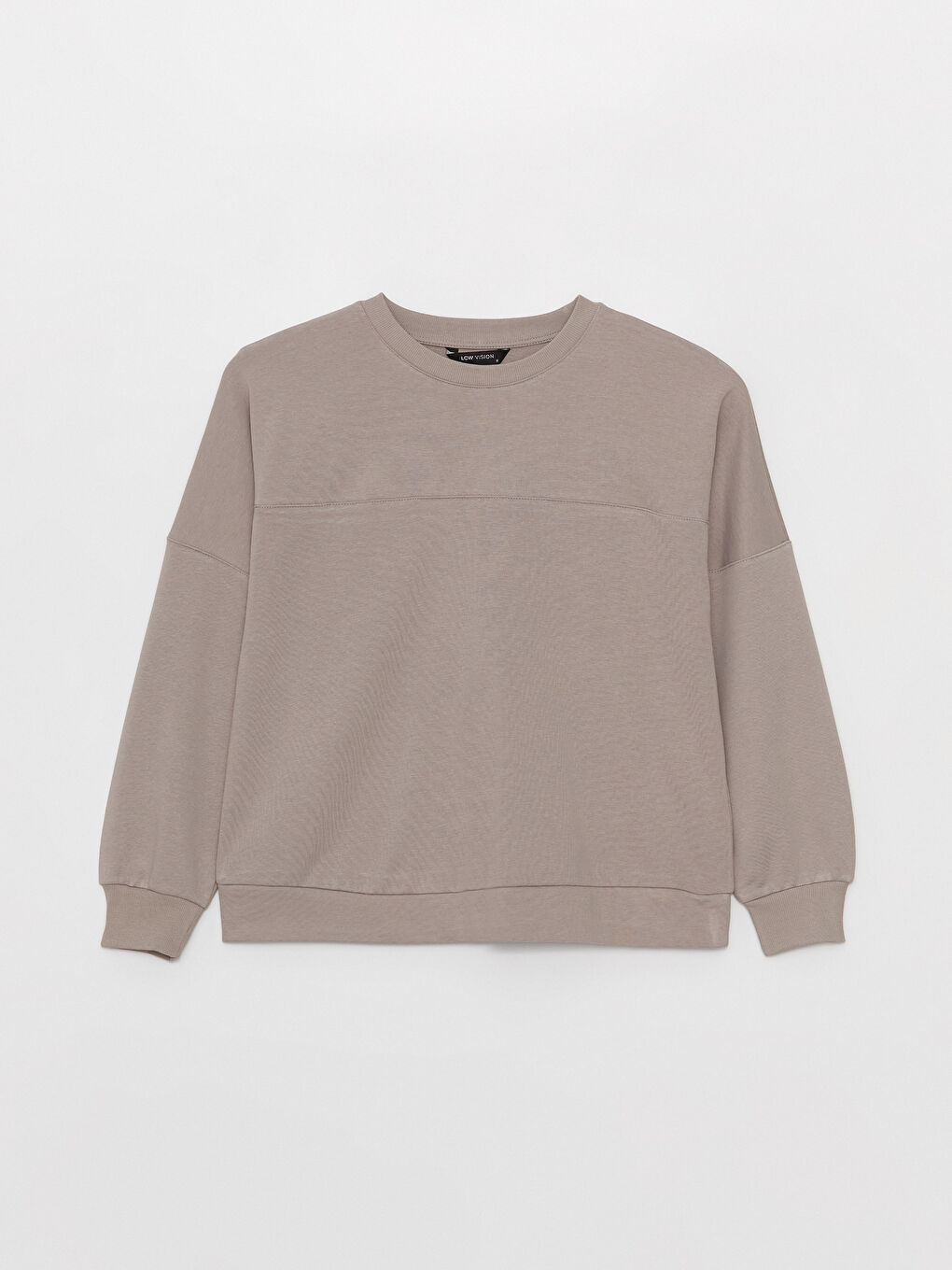 LCW Vision Açık Kahverengi Bisiklet Yaka Oversize Kadın Sweatshirt - 5