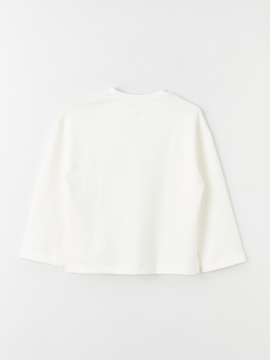 Ekru Bisiklet Yaka Oversize Kadın Sweatshirt-6