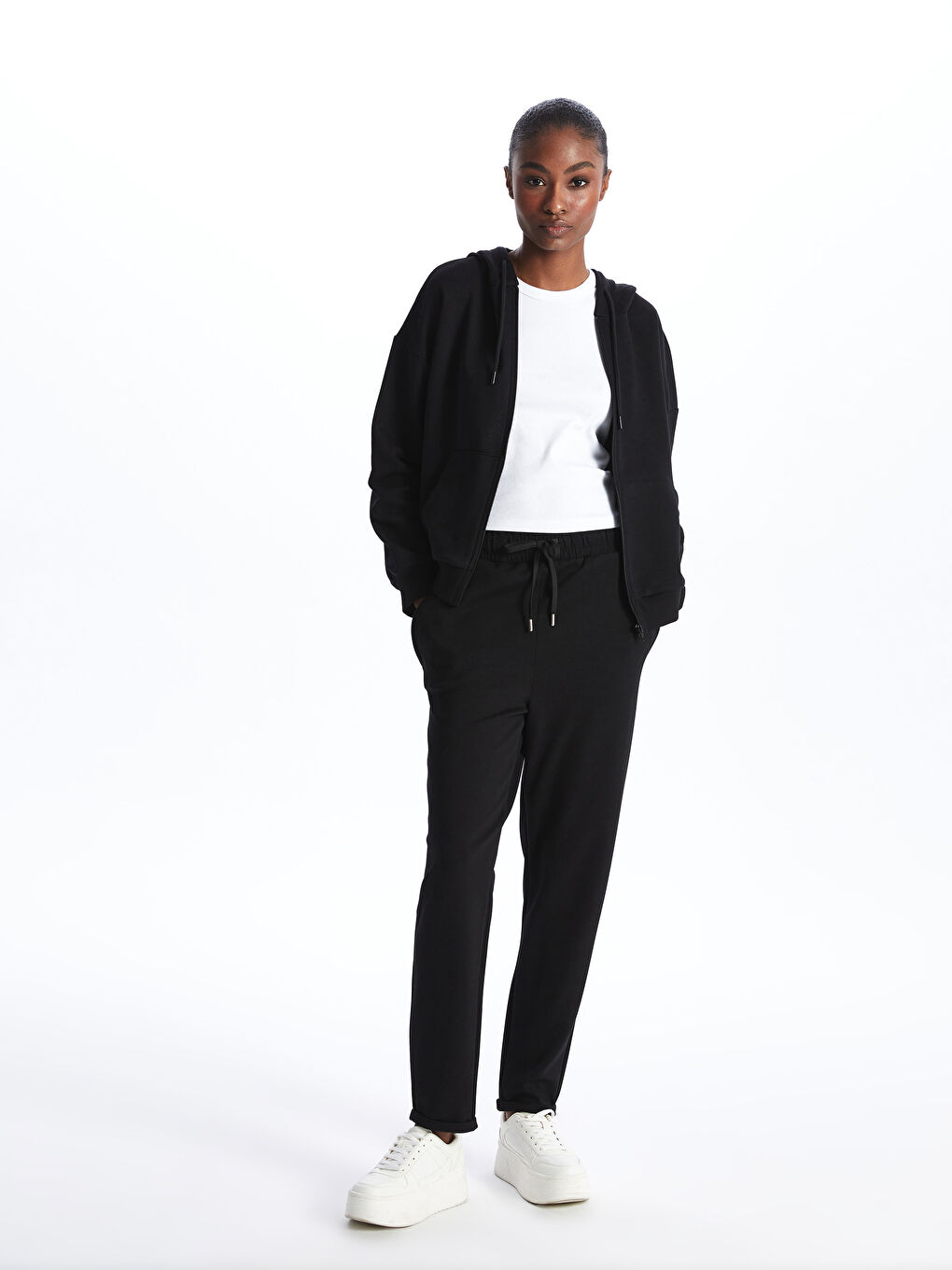 LCW Vision Women's Elasticated Waist Plain Sweatpants -W3CI50Z8-CVL