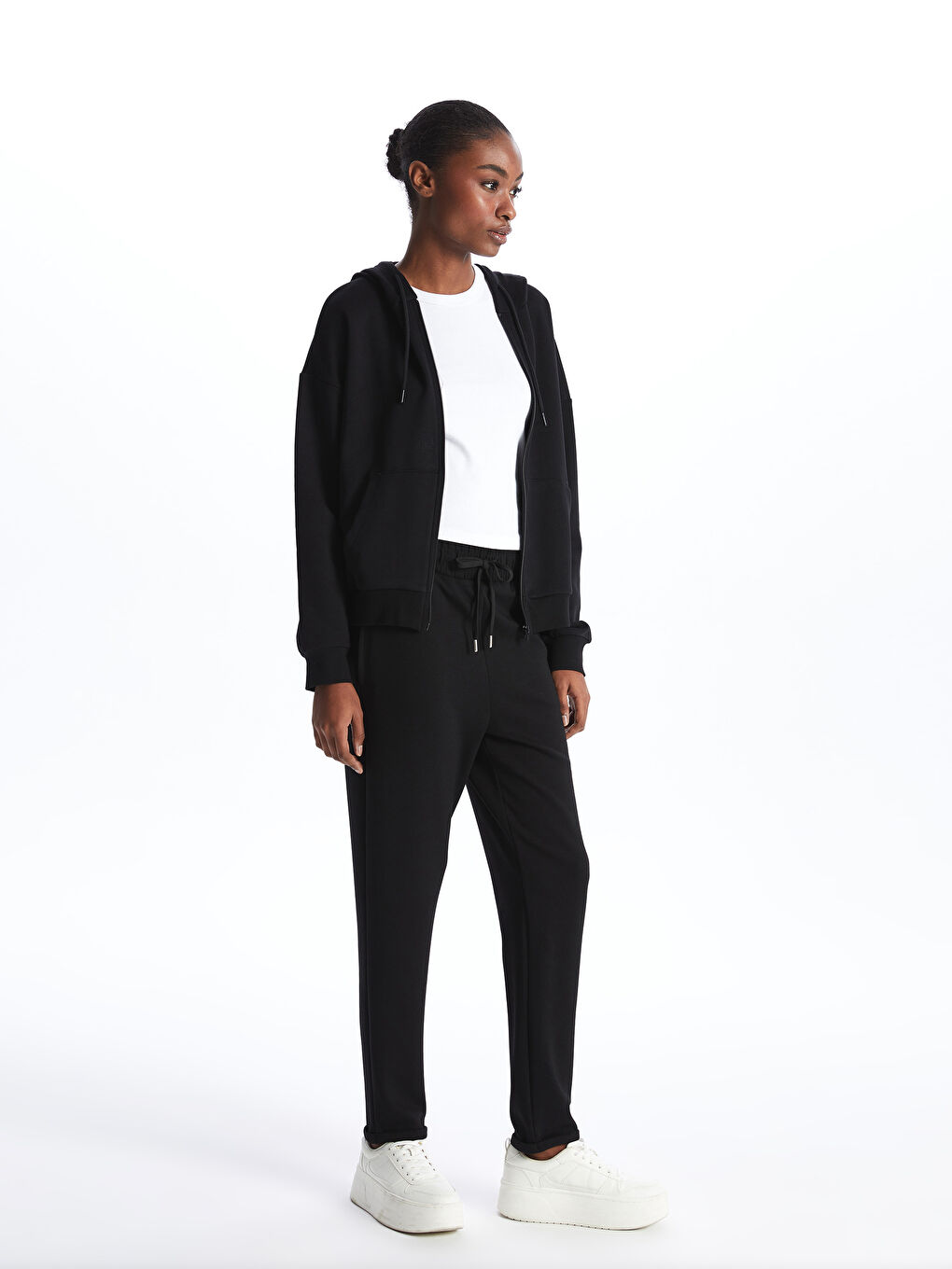 LCW Vision Women's Elasticated Waist Plain Sweatpants -W3CI50Z8-CVL