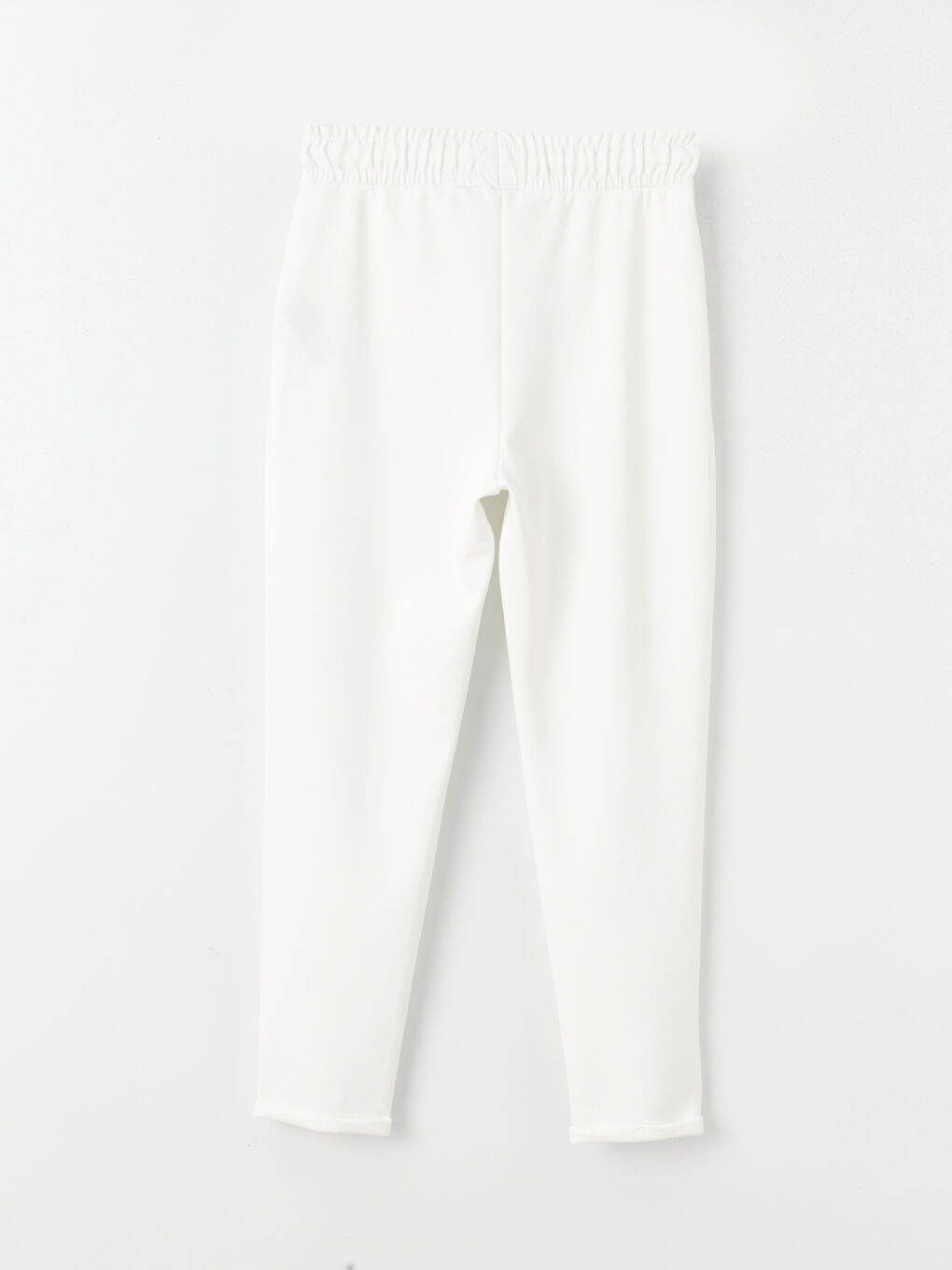 Ekru Kadın Beli Lastikli Düz Eşofman Altı-6