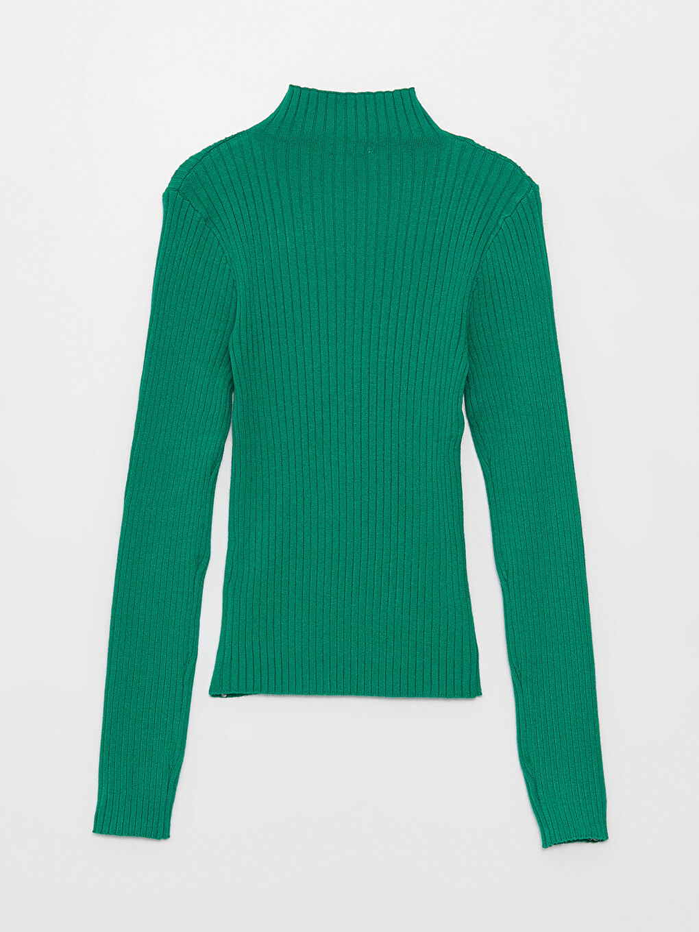 Half Turtleneck Self Patterned Long Sleeve Women's Tricot Sweater-6