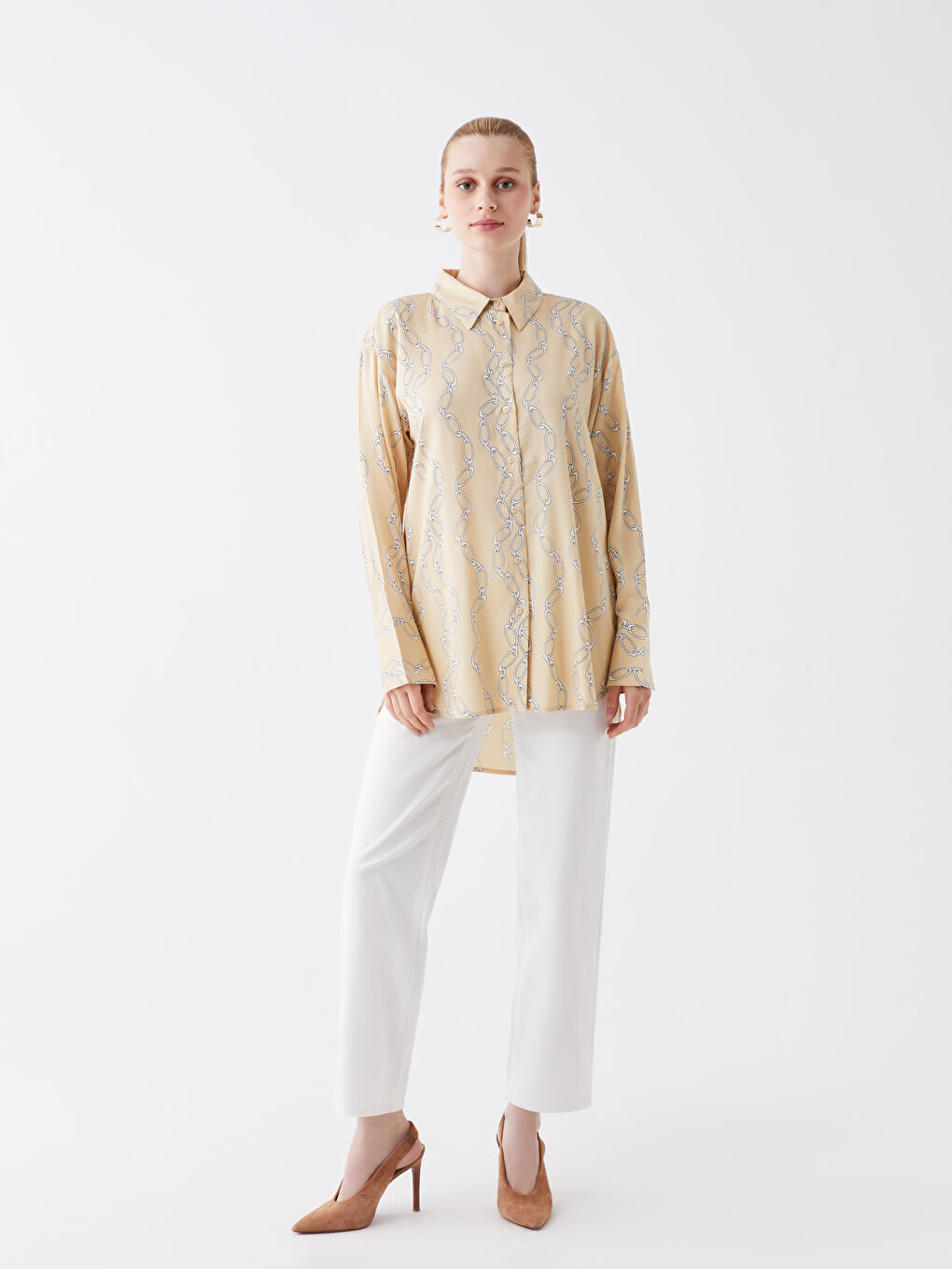 Printed Long Sleeve Women's Shirt Tunic-2