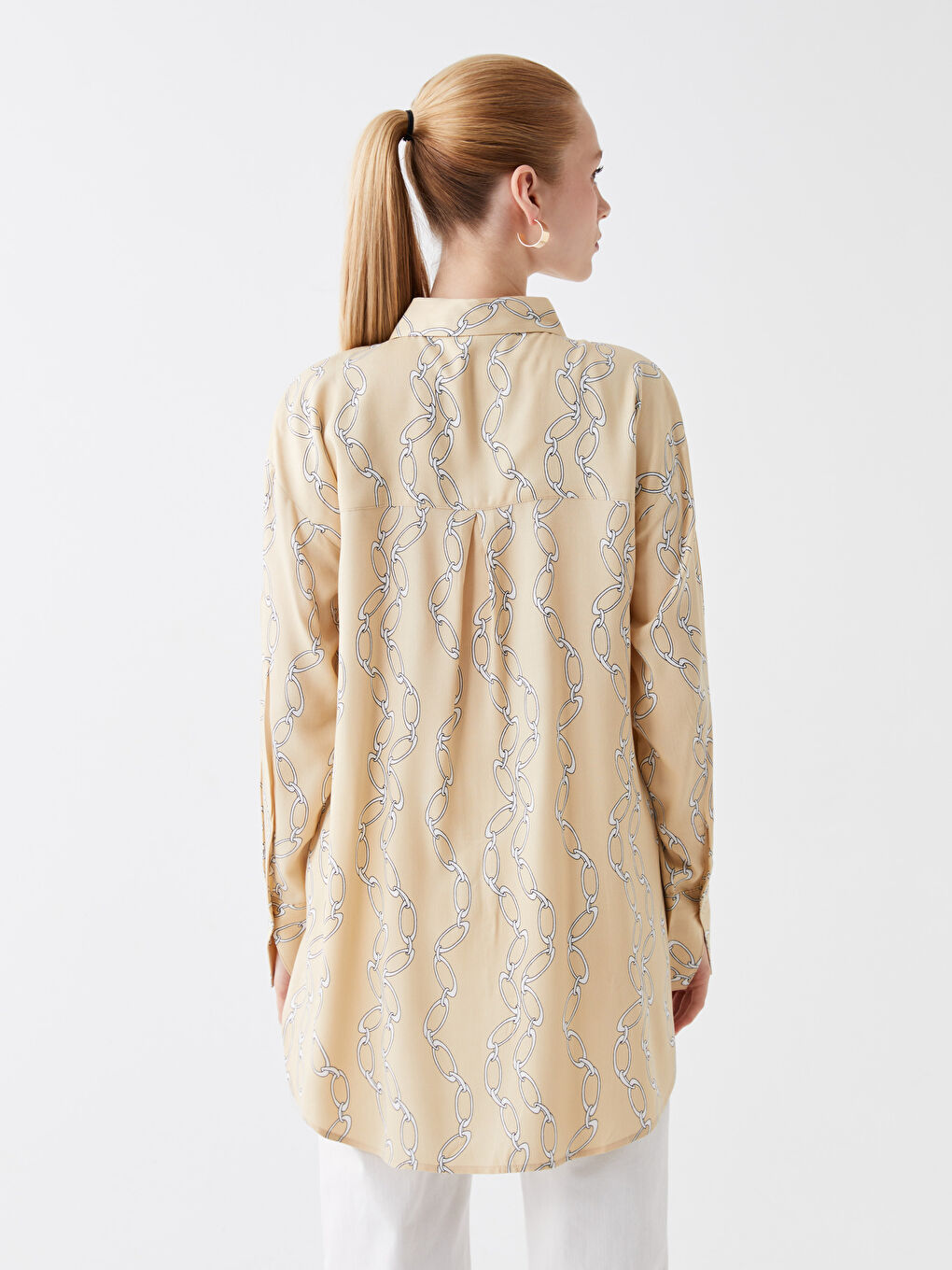 Printed Long Sleeve Women's Shirt Tunic-4