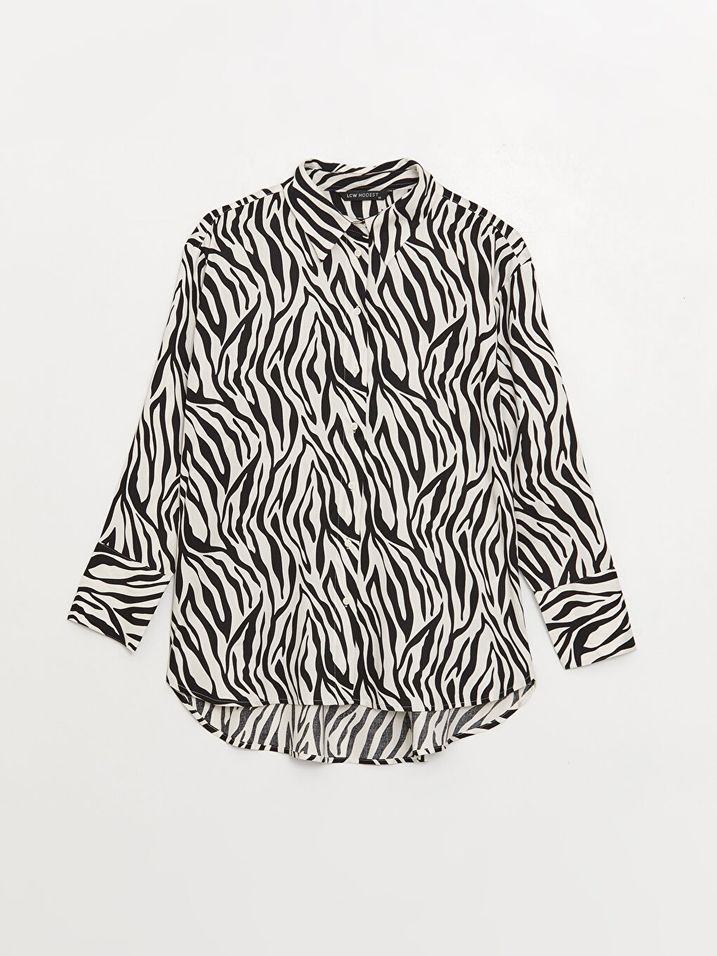 LCW Modest Printed Long Sleeve Women's Shirt Tunic -W3CI60Z8-LQJ