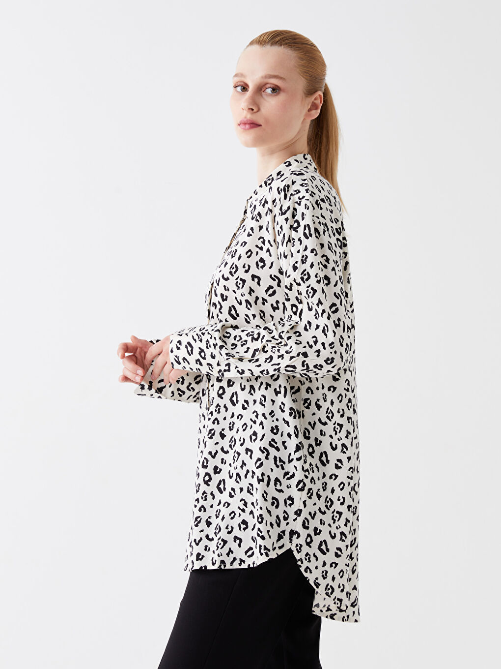 Printed Long Sleeve Women's Shirt Tunic-1