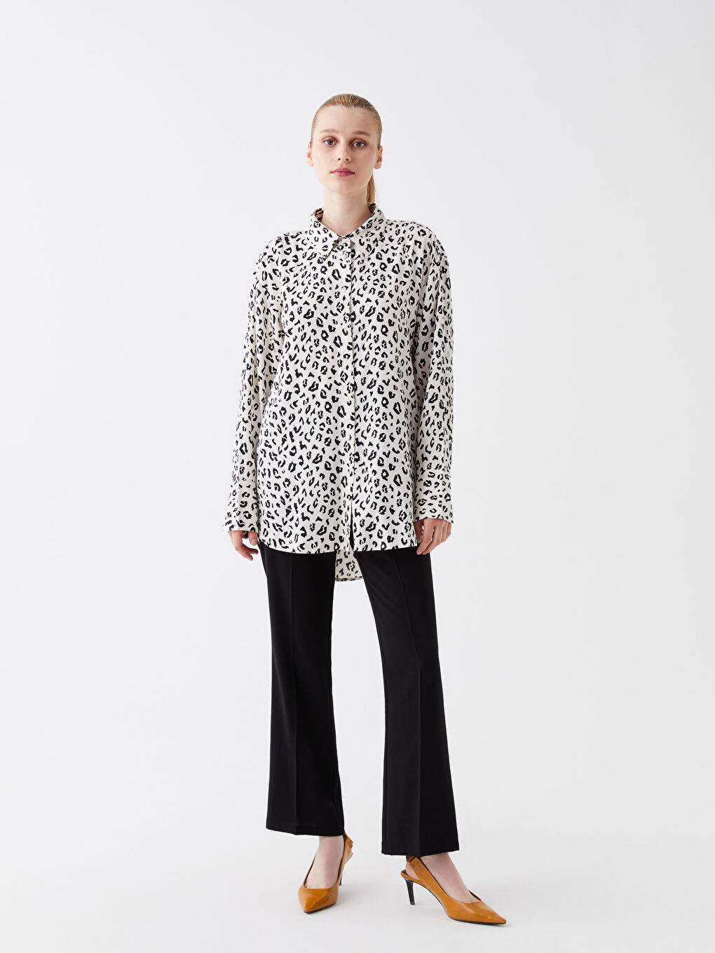 Printed Long Sleeve Women's Shirt Tunic-2