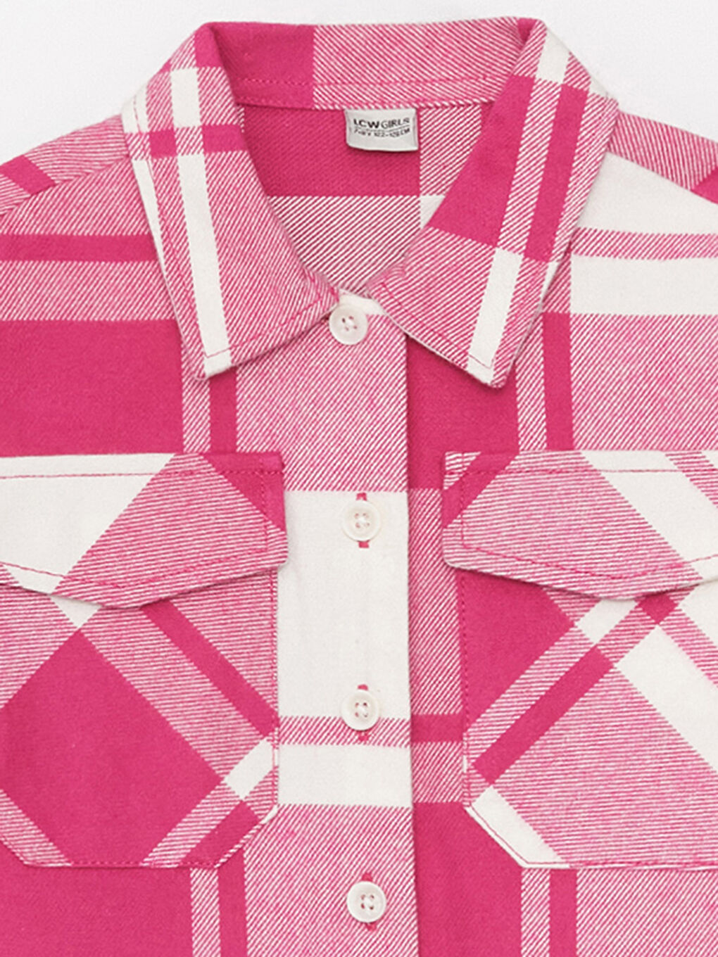 LCW Kids Plaid Long Sleeve Girls' Shirt Jacket -W3CJ23Z4-LNQ
