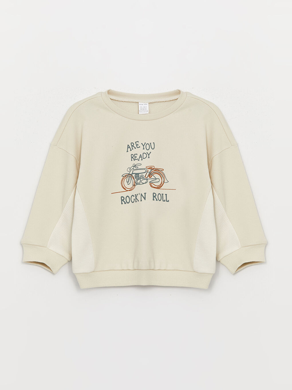 Gri Bisiklet Yaka Uzun Kollu Baskılı Erkek Bebek Sweatshirt-2