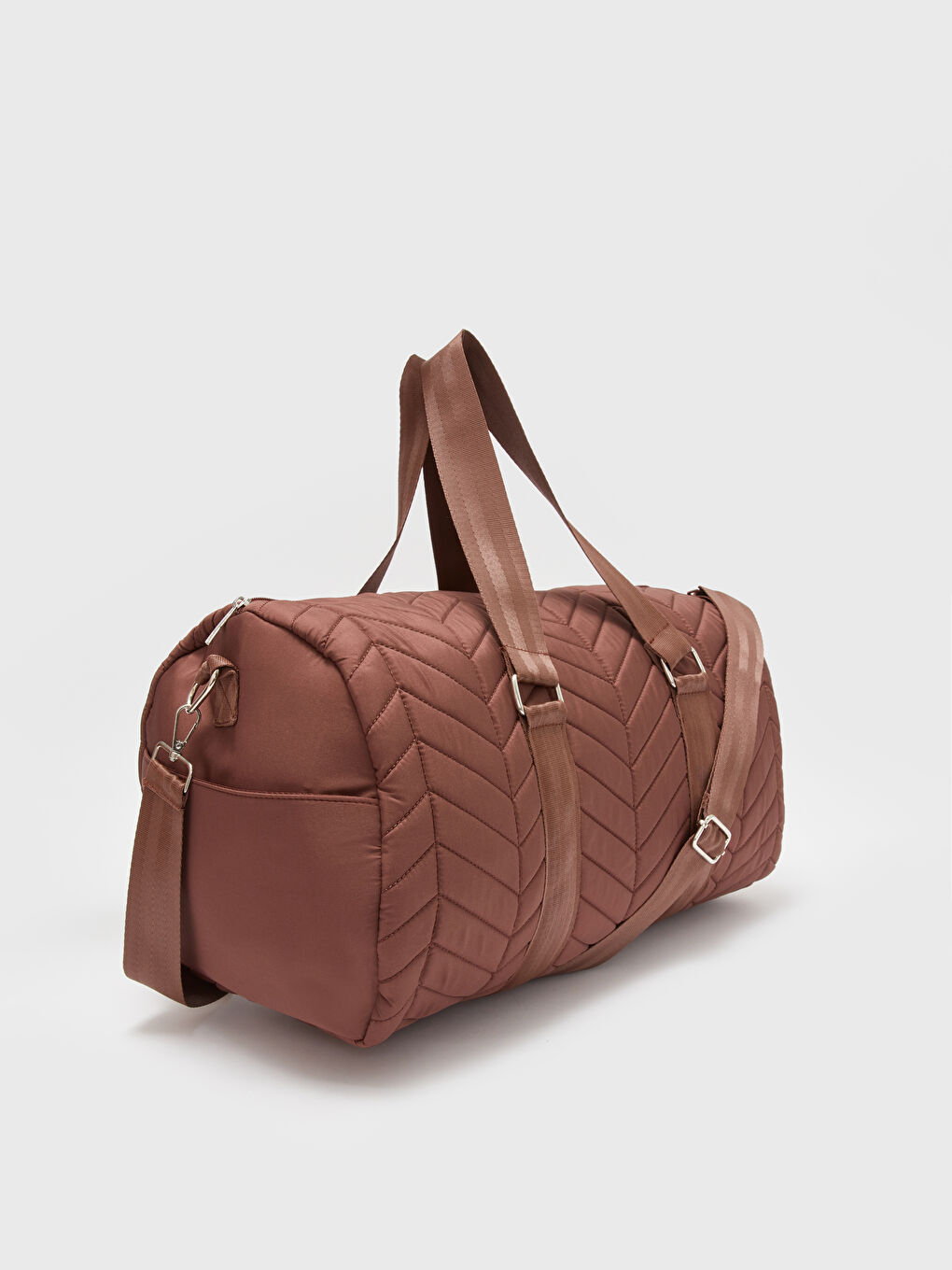 Kahverengi Paraşüt Kumaş Kadın Spor Çantası-3