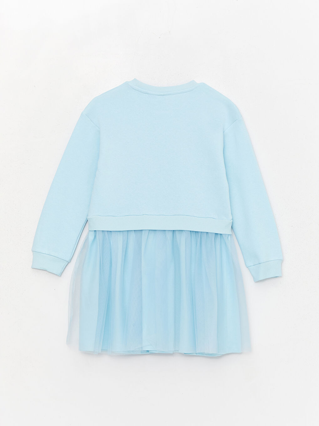 LCW Kids Crew Neck Elsa Printed Long Sleeve Girls' Dress -W3CJ67Z4-FND