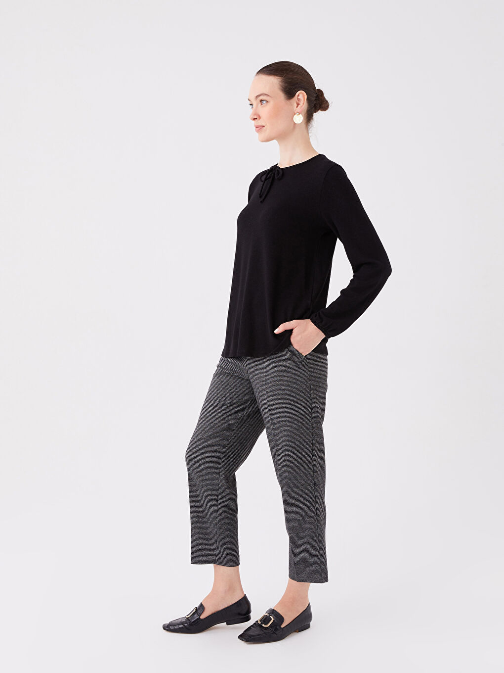 LCW Grace Pantalone sa elastičnim strukom i uzorkom za žene -W3CJ69Z8-MHH